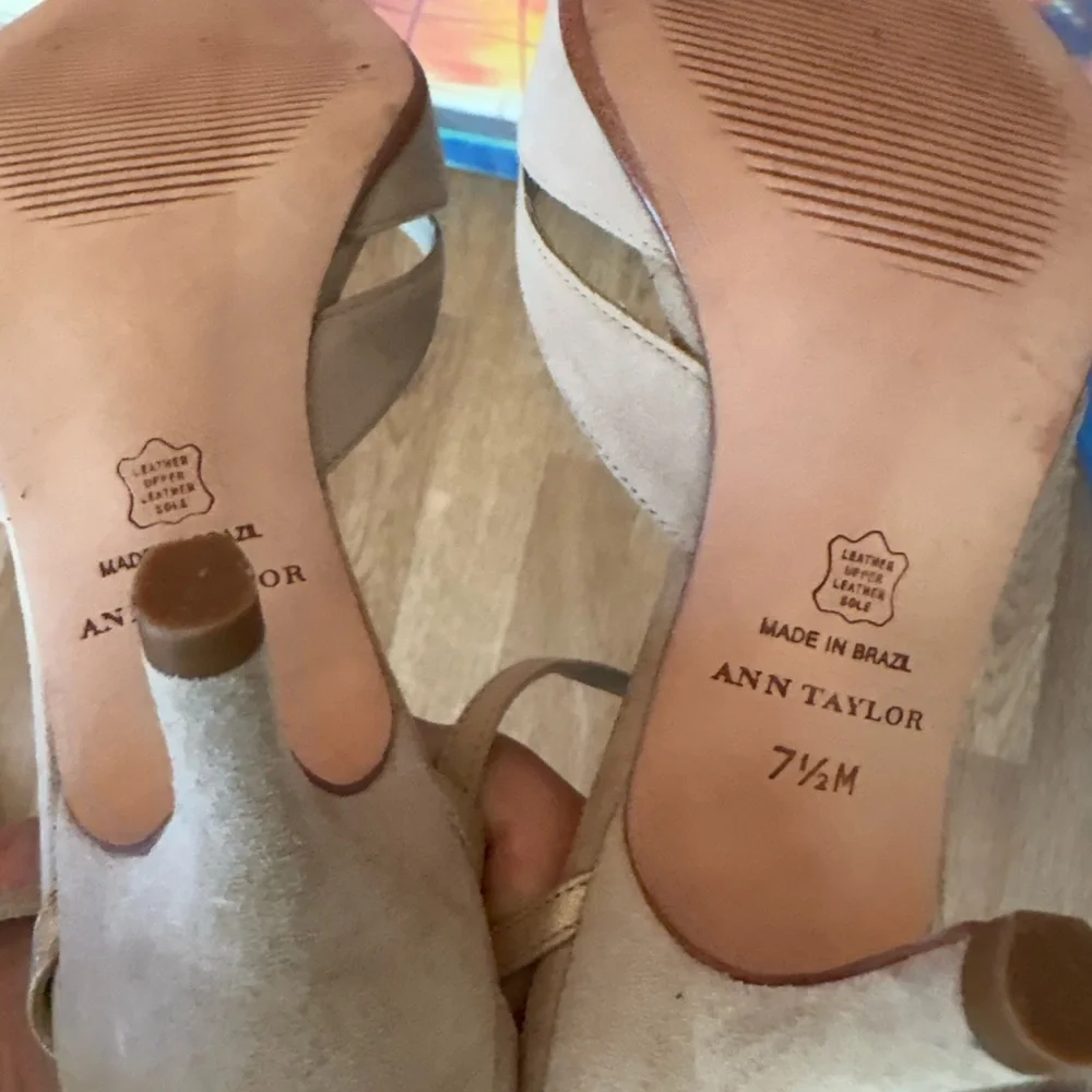 Ann Taylor Nude Pointed-Toe Ankle-Strap Pumps - Picture 9 of 9